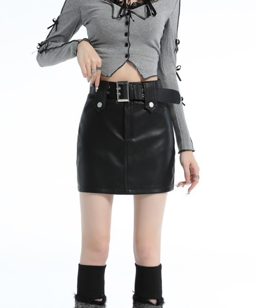 Sibra（シブラ）の「レザーミニスカート　インナーパンツ付（スカート・レディース・ブラウン/ブラック・S/M/L）」の19枚目の写真