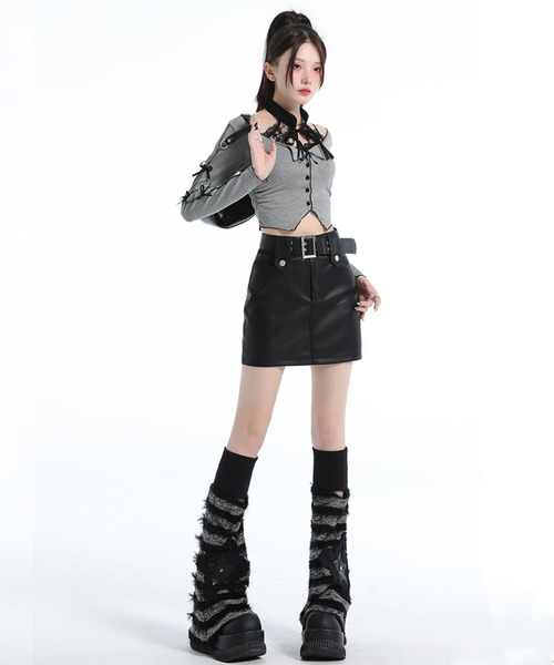 Sibra（シブラ）の「レザーミニスカート　インナーパンツ付（スカート・レディース・ブラウン/ブラック・S/M/L）」の14枚目の写真