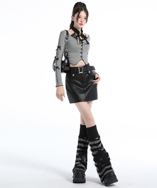 Sibra（シブラ）の「レザーミニスカート　インナーパンツ付（スカート・レディース・ブラウン/ブラック・S/M/L）」の17枚目の写真