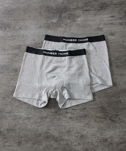 NUMBER (N)INE(ナンバーナイン)の「【FRUIT OF THE LOOMxNUMBER(N)INE 】2パックワッフルボクサーショーツ(ボクサーパンツ・メンズ・ブラック/グレー・M/L/XL)」の2枚目の写真