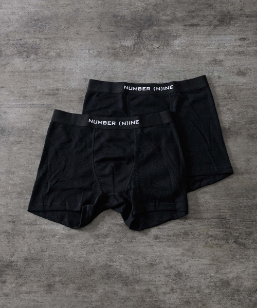 NUMBER (N)INE(ナンバーナイン)の「【FRUIT OF THE LOOMxNUMBER(N)INE 】2パックワッフルボクサーショーツ(ボクサーパンツ・メンズ・ブラック/グレー・M/L/XL)」の1枚目の写真