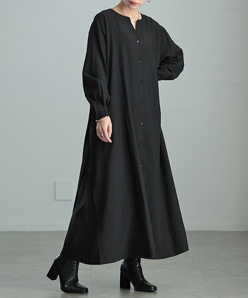 バックプリーツキーネックシャツワンピース（シャツワンピース）｜GOLDJAPAN（ゴールドジャパン）