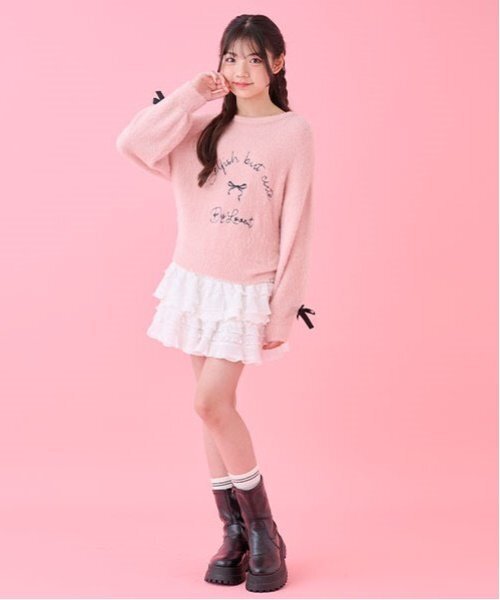 by LOVEiT（バイラビット）の「フリフリレーシースカート（インパンつき）（スカート・キッズ・オフホワイト/ブラック・120cm/130cm/140cm/150cm/160cm）」の3枚目の写真