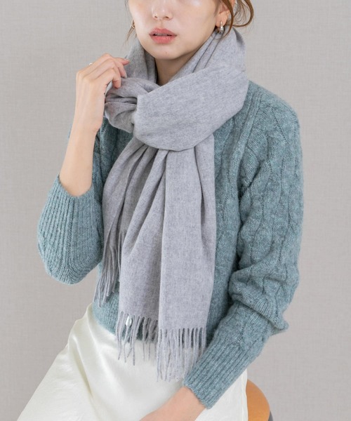 URBAN RESEARCH ROSSO WOMEN(アーバンリサーチ ロッソ)の「カシミヤ混無地ストール(ストール/ショール・レディース・ブルー系その他/イエロー系その他/ブラック/グレー/オフホワイト・FREE)」の3枚目の写真