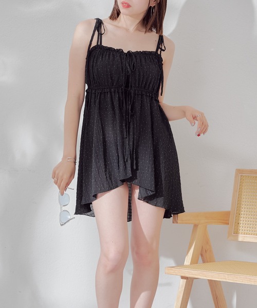 Chico(チコ)の「【WEB限定/REVIVAL】肩リボンキャミチュニック水着3点セット(水着・レディース・ブラウン系その他2/ホワイト系その他2/ブラック/ブラック系その他2・FREE)」の6枚目の写真