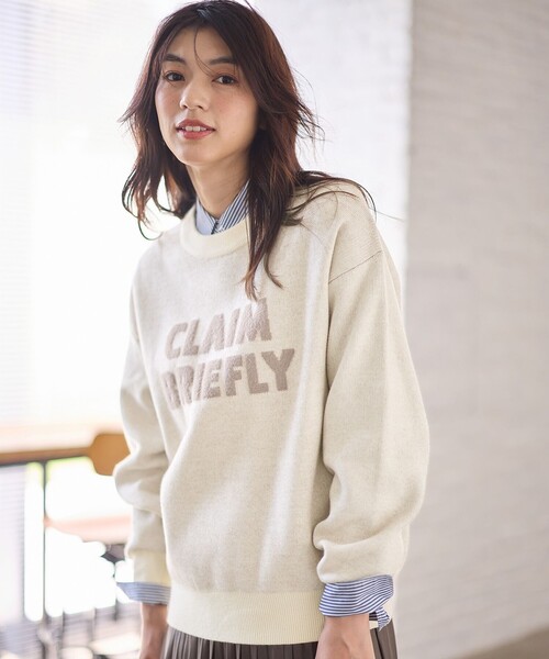 セール】スウェットライクフェザーロゴニット（ニット/セーター）｜ANY