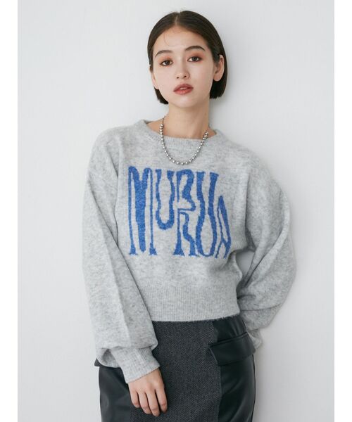 MURUA（ムルーア）の「ロゴデザインニット（ニット/セーター・レディース・ネイビー/グレー/アイボリー/ブラック・FREE）」の9枚目の写真
