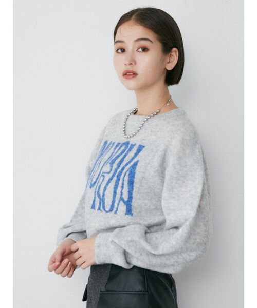 MURUA（ムルーア）の「ロゴデザインニット（ニット/セーター・レディース・ネイビー/グレー/アイボリー/ブラック・FREE）」の7枚目の写真