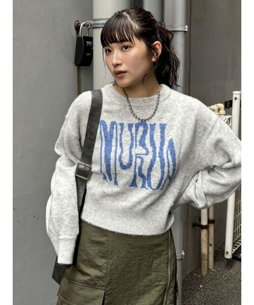 MURUA（ムルーア）の「ロゴデザインニット（ニット/セーター・レディース・ネイビー/グレー/アイボリー/ブラック・FREE）」の22枚目の写真