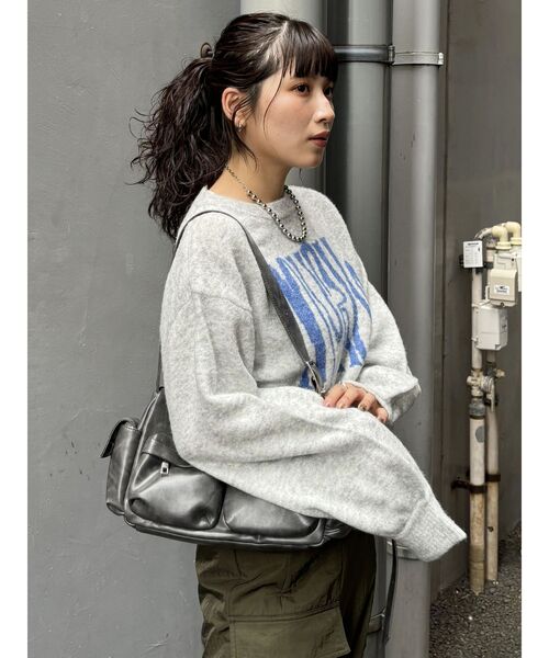 MURUA（ムルーア）の「ロゴデザインニット（ニット/セーター・レディース・ネイビー/グレー/アイボリー/ブラック・FREE）」の21枚目の写真