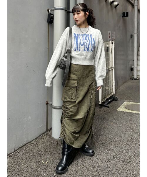 MURUA（ムルーア）の「ロゴデザインニット（ニット/セーター・レディース・ネイビー/グレー/アイボリー/ブラック・FREE）」の19枚目の写真