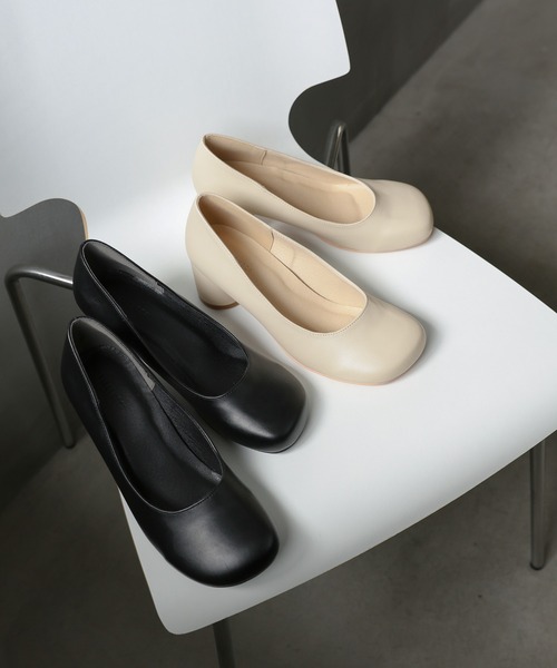 select MOCA（セレクトモカ）の「ラウンドトゥヒールパンプス（パンプス・レディース・ベージュ/ブラック・SMALL/MEDIUM/LARGE）」の5枚目の写真