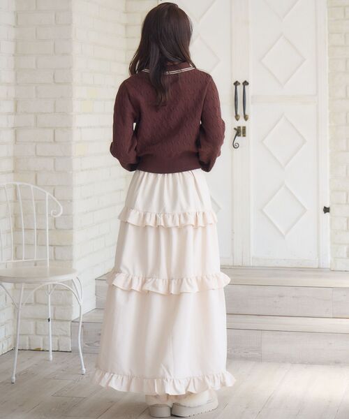 ems excite(エムズエキサイト)の「ケーブルポロNTPO(ニット/セーター・レディース・ピンク/ブラウン/ナチュラル/ブルー・FREE)」の19枚目の写真