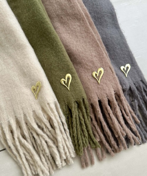 archives（アルシーヴ）の「無地ストール（マフラー・レディース・グレー/アイボリー/グリーン/ピンクベージュ・FREE）」の2枚目の写真