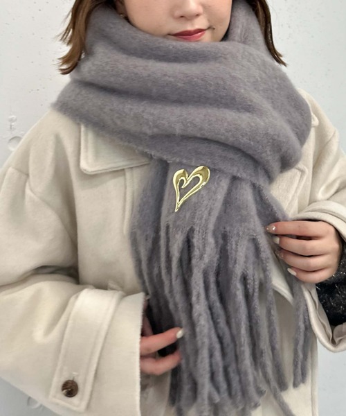 archives（アルシーヴ）の「無地ストール（マフラー・レディース・グレー/アイボリー/グリーン/ピンクベージュ・FREE）」の19枚目の写真