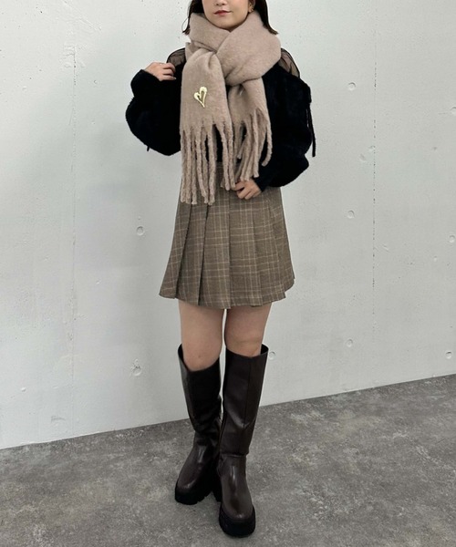 archives（アルシーヴ）の「無地ストール（マフラー・レディース・グレー/アイボリー/グリーン/ピンクベージュ・FREE）」の14枚目の写真