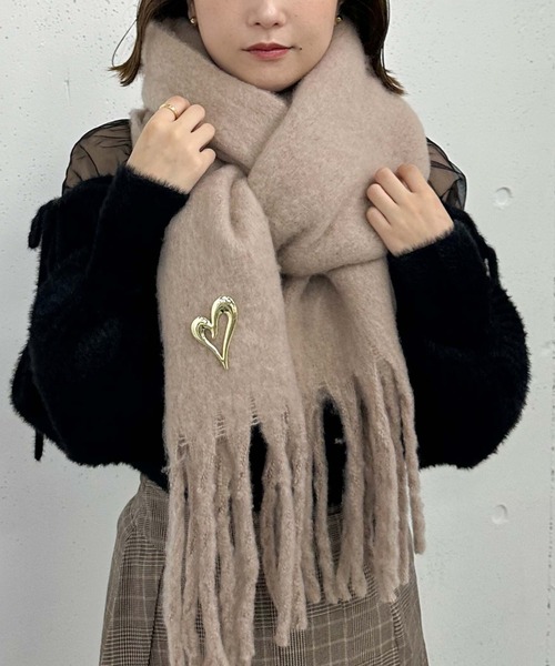 archives（アルシーヴ）の「無地ストール（マフラー・レディース・グレー/アイボリー/グリーン/ピンクベージュ・FREE）」の12枚目の写真