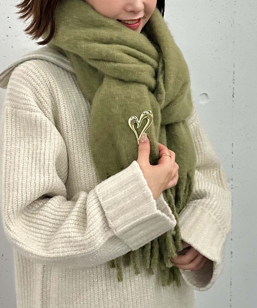 archives（アルシーヴ）の「無地ストール（マフラー・レディース・グレー/アイボリー/グリーン/ピンクベージュ・FREE）」の17枚目の写真