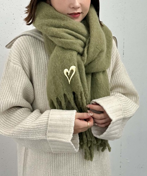 archives（アルシーヴ）の「無地ストール（マフラー・レディース・グレー/アイボリー/グリーン/ピンクベージュ・FREE）」の16枚目の写真