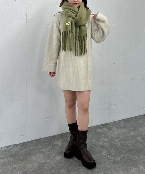 archives（アルシーヴ）の「無地ストール（マフラー・レディース・グレー/アイボリー/グリーン/ピンクベージュ・FREE）」の18枚目の写真