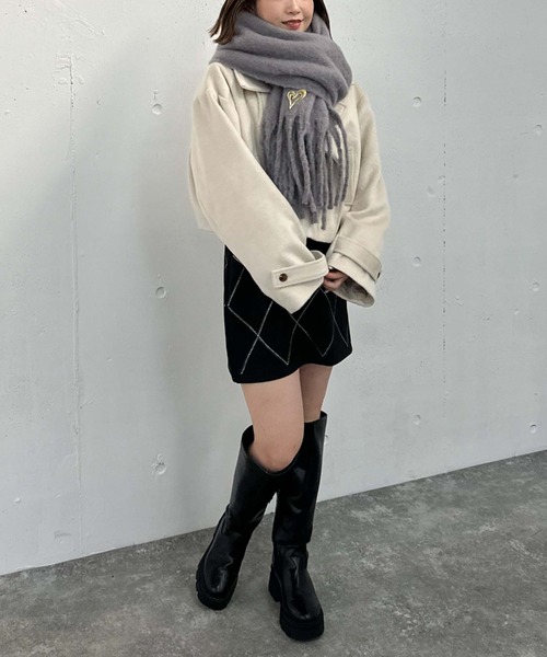 archives（アルシーヴ）の「無地ストール（マフラー・レディース・グレー/アイボリー/グリーン/ピンクベージュ・FREE）」の22枚目の写真