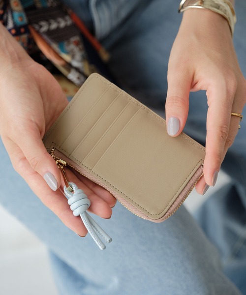 ZAKKA-BOX（ザッカボックス）の「リアルレザーノットストラップフラグメントケース（カードケース・レディース・ピンク/キャメル/ライトグレー/ブラック・FREE）」の18枚目の写真