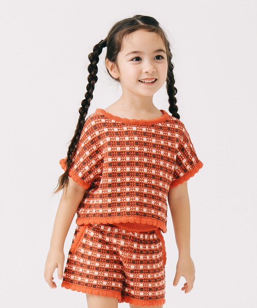 セール】チェック ニット プルオーバー 2025SS（90～140cm