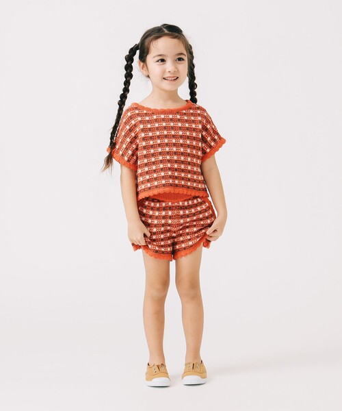 B:MING by BEAMS（ビーミングバイビームス）の「チェック ニット プルオーバー 2025SS（90～140cm）（ニット/セーター・キッズ・ネイビー/レッド・L(130-140)/M(110-120)/S(90-100)）」の7枚目の写真