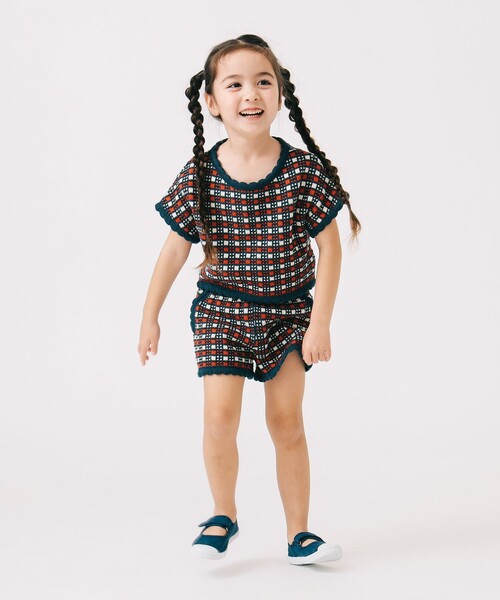 B:MING by BEAMS（ビーミングバイビームス）の「チェック ニット プルオーバー 2025SS（90～140cm）（ニット/セーター・キッズ・ネイビー/レッド・L(130-140)/M(110-120)/S(90-100)）」の8枚目の写真