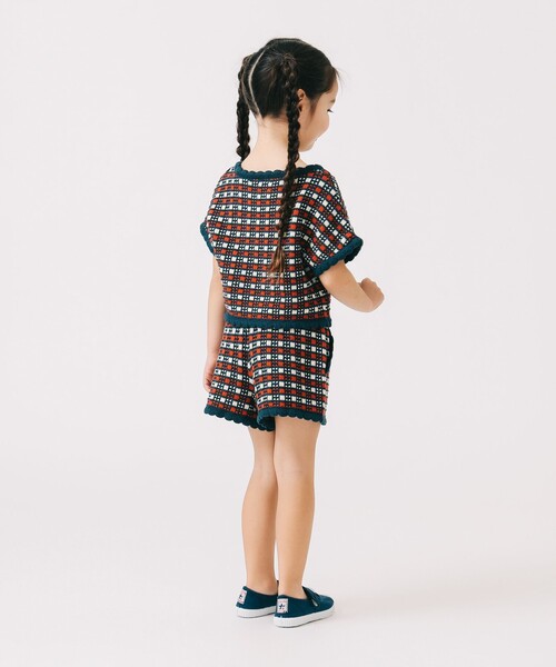 B:MING by BEAMS（ビーミングバイビームス）の「チェック ニット プルオーバー 2025SS（90～140cm）（ニット/セーター・キッズ・ネイビー/レッド・L(130-140)/M(110-120)/S(90-100)）」の9枚目の写真