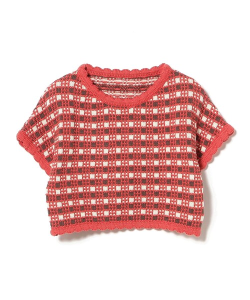 B:MING by BEAMS（ビーミングバイビームス）の「チェック ニット プルオーバー 2025SS（90～140cm）（ニット/セーター・キッズ・ネイビー/レッド・L(130-140)/M(110-120)/S(90-100)）」の18枚目の写真