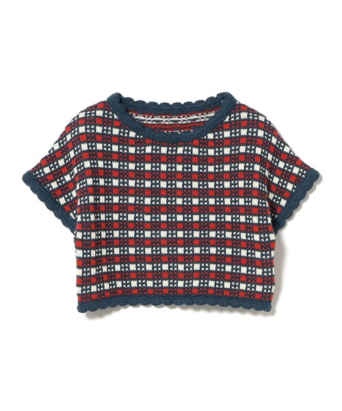 B:MING by BEAMS（ビーミングバイビームス）の「チェック ニット プルオーバー 2025SS（90～140cm）（ニット/セーター・キッズ・ネイビー/レッド・L(130-140)/M(110-120)/S(90-100)）」の21枚目の写真