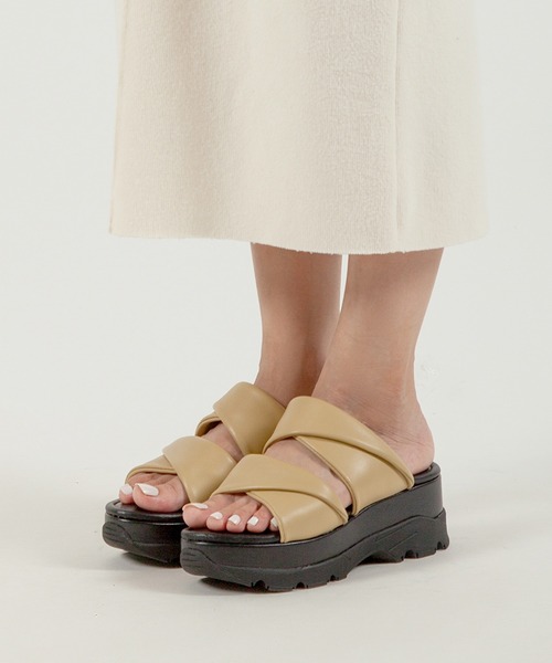 ALL BLACK（オールブラック）の「【本革/厚底/5cm】ツイストサンダル（サンダル・レディース・パープル/イエロー/ブラック・38/37/36/35/39/40）」の7枚目の写真