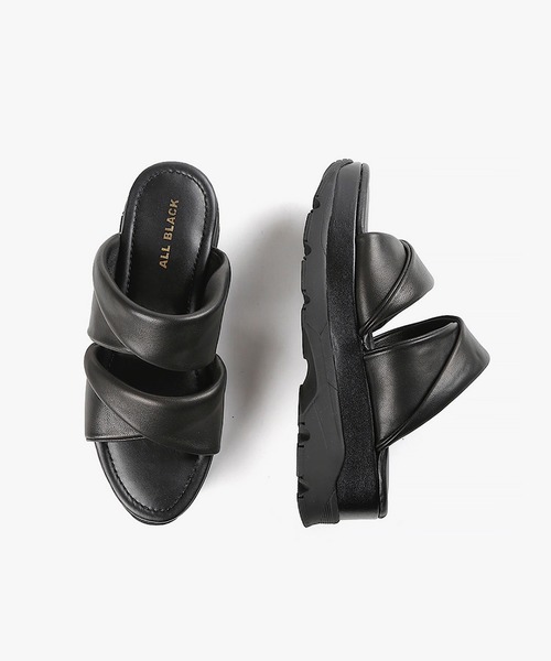 ALL BLACK（オールブラック）の「【本革/厚底/5cm】ツイストサンダル（サンダル・レディース・パープル/イエロー/ブラック・38/37/36/35/39/40）」の15枚目の写真