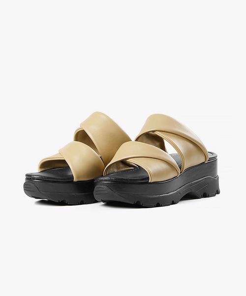 ALL BLACK（オールブラック）の「【本革/厚底/5cm】ツイストサンダル（サンダル・レディース・パープル/イエロー/ブラック・38/37/36/35/39/40）」の19枚目の写真