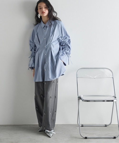 THE YOn(ザヨン)の「ビーズ刺繍イージーパンツ(スラックス・レディース・ブラック/グレー/サンドベージュ・FREE)」の9枚目の写真
