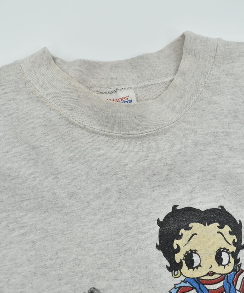 HANES（ヘインズ）の「【ヴィンテージ古着】90’s Betty Boop ラメプリント スウェット（スウェット・メンズ・グレー・LARGE）」の5枚目の写真