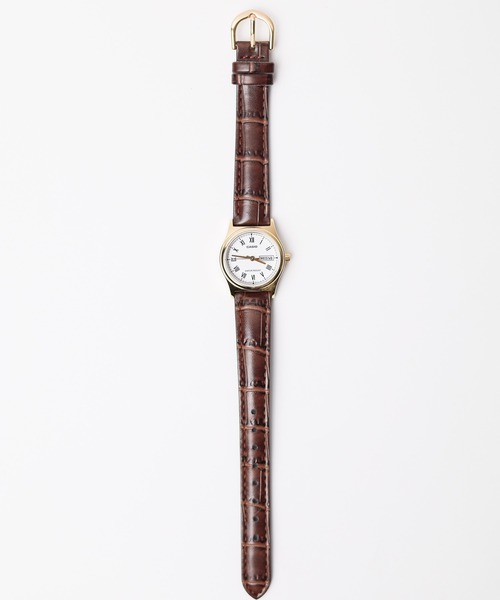 /CASIO/クラシック デイデイト ラウンド GD BRレザー（アナログ腕時計）｜CASIO（カシオ）