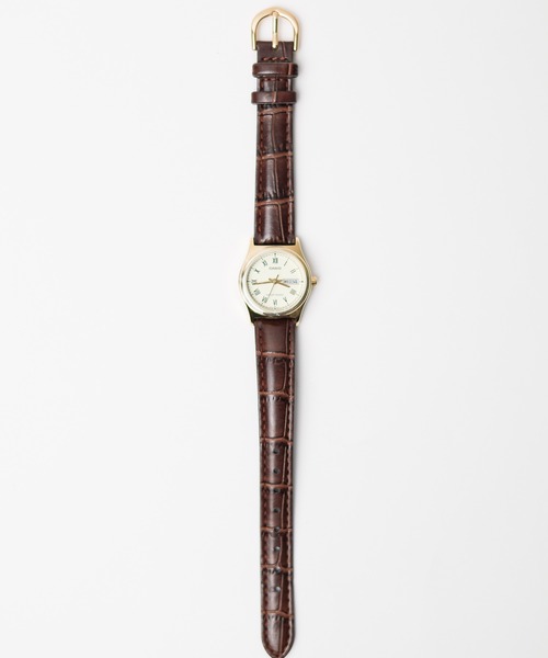 /CASIO/クラシック デイデイト ラウンド GD BRレザー（アナログ腕時計）｜CASIO（カシオ）