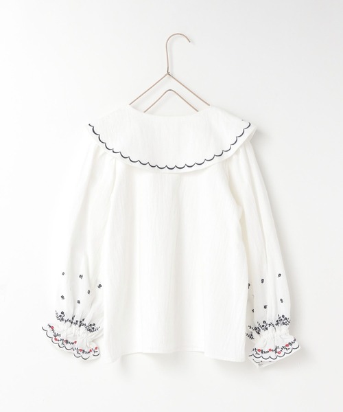 LOWRYS FARM(ローリーズファーム)の「フラワーシシュウブラウス 292570(シャツ/ブラウス・キッズ・オフホワイト/ブルー・110cm/120cm/130cm/140cm/150cm)」の18枚目の写真