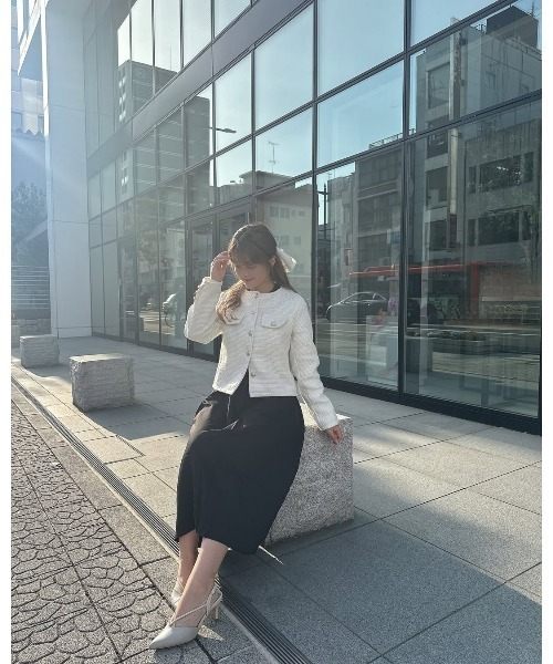 ノーカラー ジャケット きれいめ カジュアル ツイード ショート 楽天市場】ノーカラージャケット レディース アウター ツイード