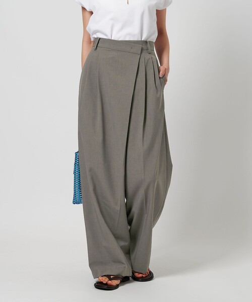 BEAUTY&YOUTH UNITED ARROWS(ビューティーアンドユースユナイテッドアローズ)の「ポプリン 2タック ラップパンツ -ウォッシャブル-(スラックス・レディース・ブラック/グレー/ダークブラウン・S/XS/L/M)」の7枚目の写真