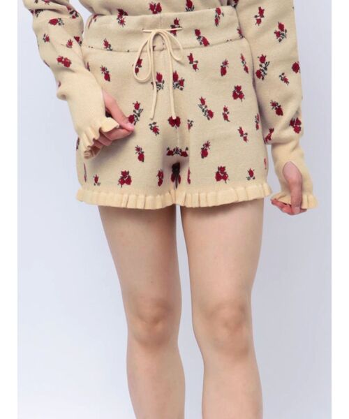 jouetie（ジュエティ）の「【jouetie×HTH】フリルフラワーニットパンツ【コラボ/セットアップ対応】（その他パンツ・レディース・レッド/アイボリー・MEDIUM）」の22枚目の写真