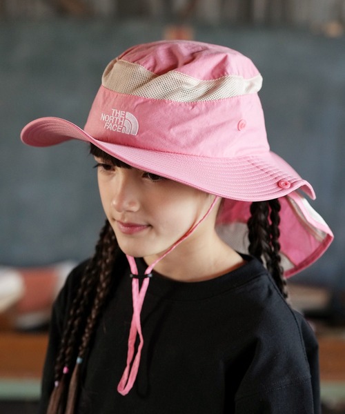 THE NORTH FACE（ザノースフェイス）の「THE NORTH FACE ザ・ノース・フェイス 帽子 ハット キッズ K SUNSHIELD HAT サンシールドハット NNJ02521（ハット・キッズ・ダークベージュ/ネイビー/ライトパープル/ライトピンク/ダークグリーン・M/L/S）」の5枚目の写真