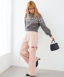 MAJESTIC LEGON | ハートジャカードハーフジップニット(ニット/セーター)