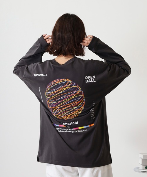 FUNALIVE（ファンアライブ）の「ヘビーウエイト刺繍＆プリント ワイドシルエットロングスリーブTシャツ（Tシャツ/カットソー・メンズ・ホワイト/ライトブラック/スミクロ/ブルー系その他/ブラック/サックスブルー/ブラック系その他2/ホワイト系その他2・M/L/LL）」の5枚目の写真