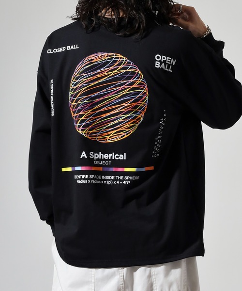 FUNALIVE（ファンアライブ）の「ヘビーウエイト刺繍＆プリント ワイドシルエットロングスリーブTシャツ（Tシャツ/カットソー・メンズ・ホワイト/ライトブラック/スミクロ/ブルー系その他/ブラック/サックスブルー/ブラック系その他2/ホワイト系その他2・M/L/LL）」の4枚目の写真