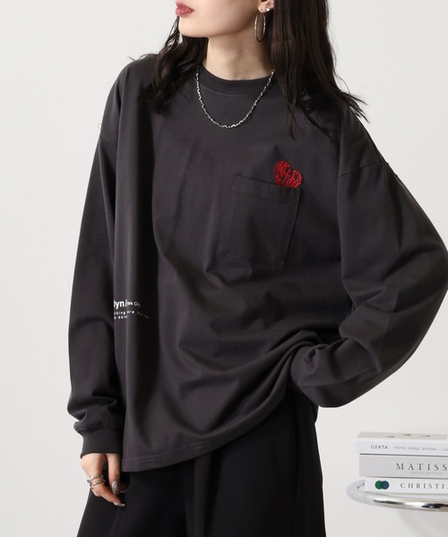 FUNALIVE（ファンアライブ）の「ヘビーウエイト刺繍＆プリント ワイドシルエットロングスリーブTシャツ（Tシャツ/カットソー・メンズ・ホワイト/ライトブラック/スミクロ/ブルー系その他/ブラック/サックスブルー/ブラック系その他2/ホワイト系その他2・M/L/LL）」の14枚目の写真