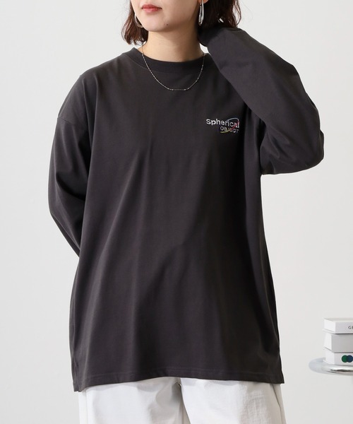 FUNALIVE（ファンアライブ）の「ヘビーウエイト刺繍＆プリント ワイドシルエットロングスリーブTシャツ（Tシャツ/カットソー・メンズ・ホワイト/ライトブラック/スミクロ/ブルー系その他/ブラック/サックスブルー/ブラック系その他2/ホワイト系その他2・M/L/LL）」の18枚目の写真