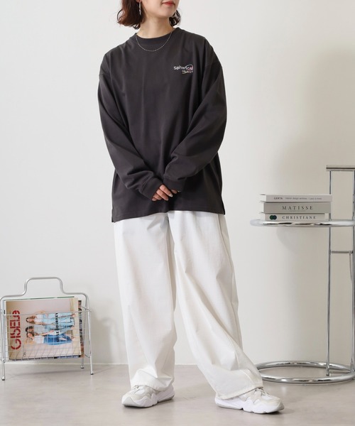 FUNALIVE（ファンアライブ）の「ヘビーウエイト刺繍＆プリント ワイドシルエットロングスリーブTシャツ（Tシャツ/カットソー・メンズ・ホワイト/ライトブラック/スミクロ/ブルー系その他/ブラック/サックスブルー/ブラック系その他2/ホワイト系その他2・M/L/LL）」の21枚目の写真